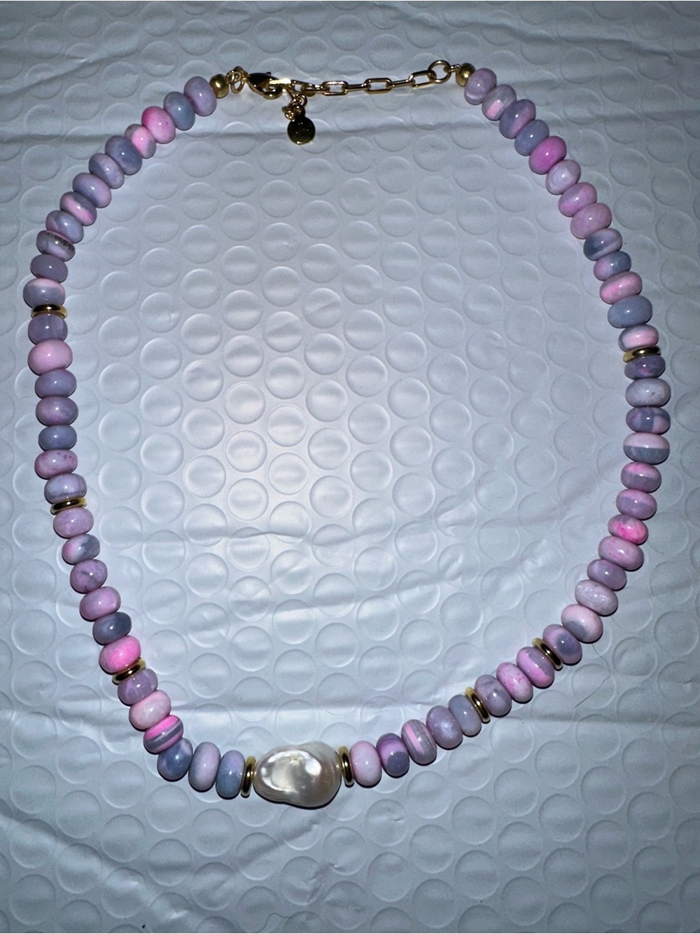 Mayamar Gorgeous Unique Purple Opal Beaded Baroque Pearl Necklace 16” 9mm stones